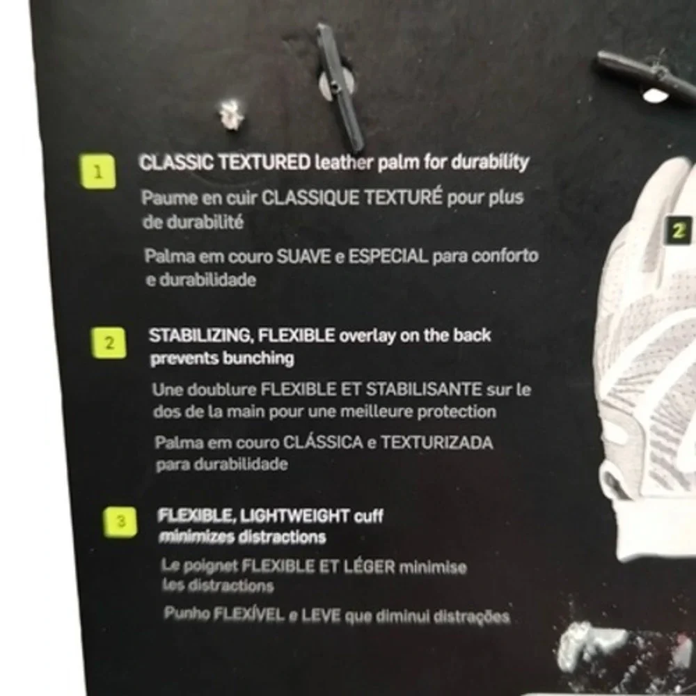 Nike Hyperdiamond Pro Batting‎ Gloves Medium White Gold Unisex Softball Baseball